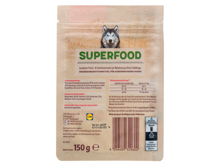 Gehe zu Vollbildansicht: ORLANDO Pure Taste Getreidefreie Hundesnacks Lachs mit Superfood, 2 x 150 g - Bild 3