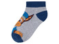 Graue Socken mit einem Paw Patrol Motiv.