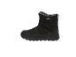Schwarze wasserdichte Schneestiefel mit Reißverschluss und Futter.