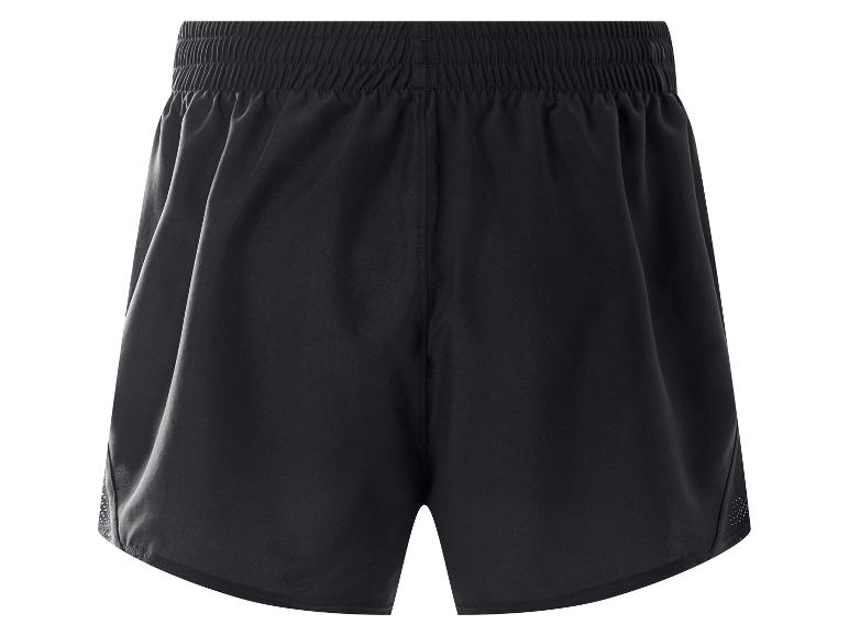 Schwarze Herren-Sportshorts mit elastischem Bund und Mesh-Details.
