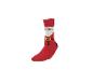 Rote Socke mit Weihnachtsmann-Design