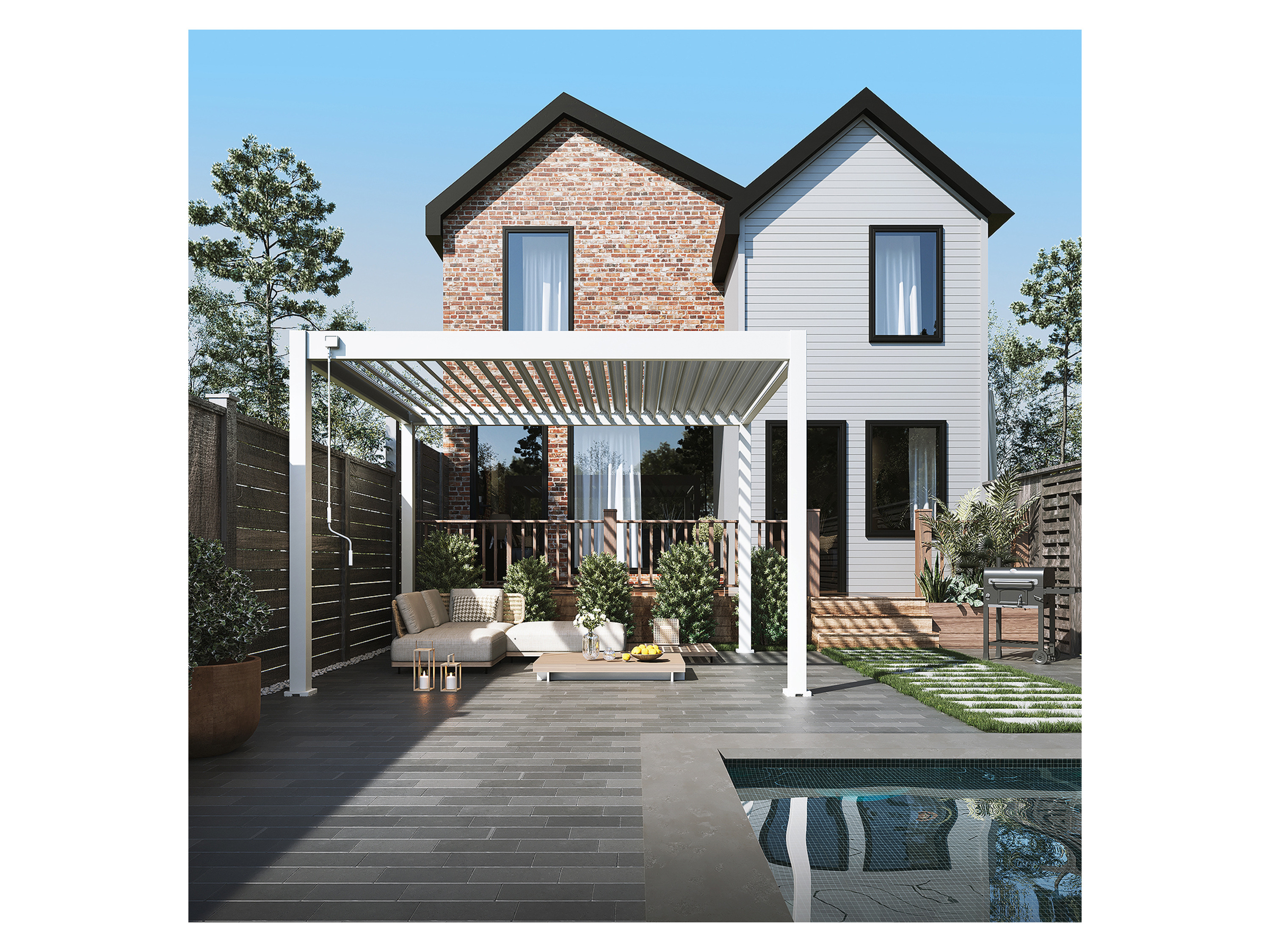 Thumbnail - Pergoline Pavillon Trumpf (Weiß, 3 x 3,6 m)""