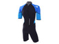 Ein schwarz-blauer Neoprenanzug mit kurzen Ärmeln der Marke Aqua Lung.