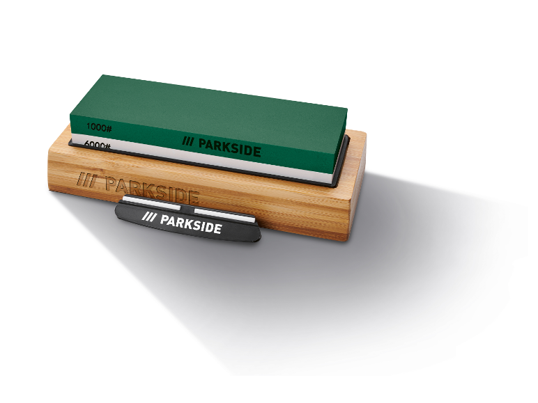 Parkside Schleifsteine in Bambushalter.