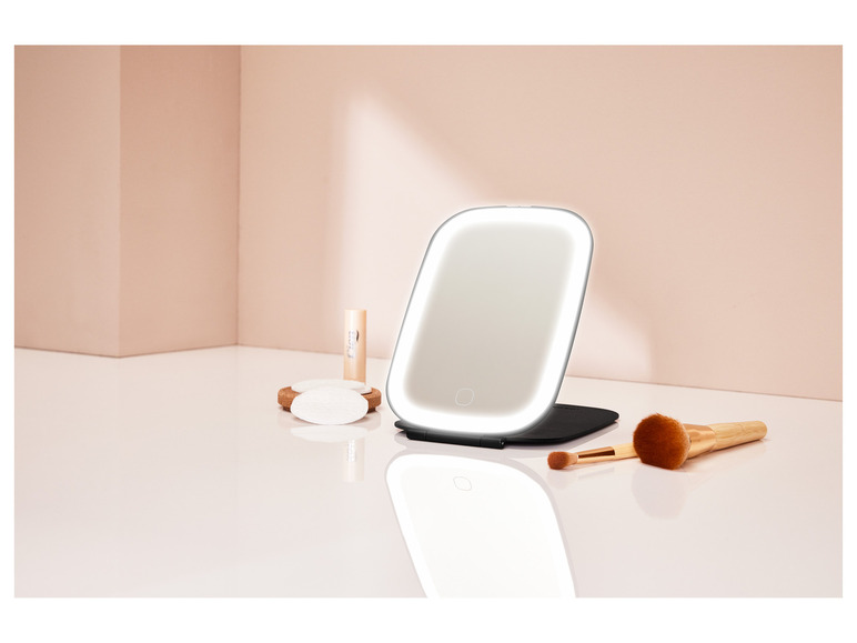 Gehe zu Vollbildansicht: CIEN Beauty LED-Kosmetikspiegel, klappbar, mit Akku und 3 Lichtfarben - Bild 9