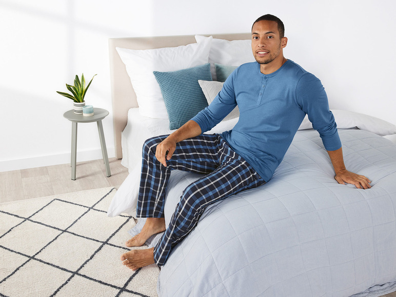 Gehe zu Vollbildansicht: LIVERGY® Herren Pyjama, lang, aus reiner Baumwolle - Bild 4
