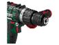 Grüner und schwarzer PARKSIDE Akku-Bohrschrauber mit rotem Griff
