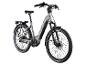 Graues E-Bike mit Gepäckträger und Vorderlicht