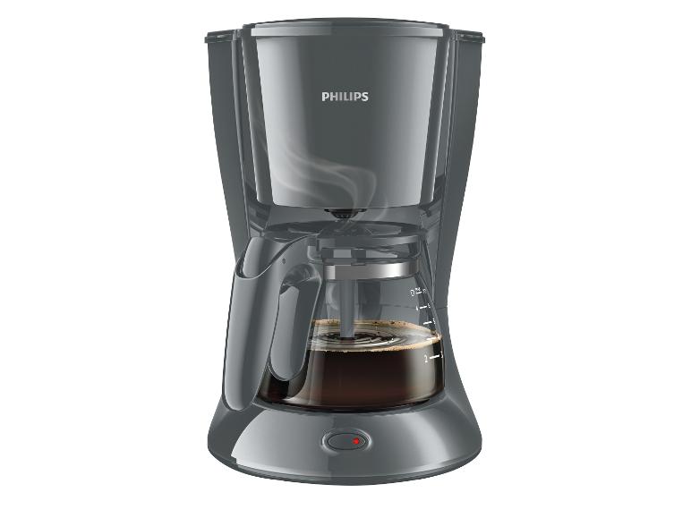 Eine Philips Kaffeemaschine gefüllt mit frisch gebrühtem Kaffee.