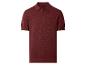 Herren-Strick-Poloshirt mit kurzen Ärmeln in Bordeauxrot.
