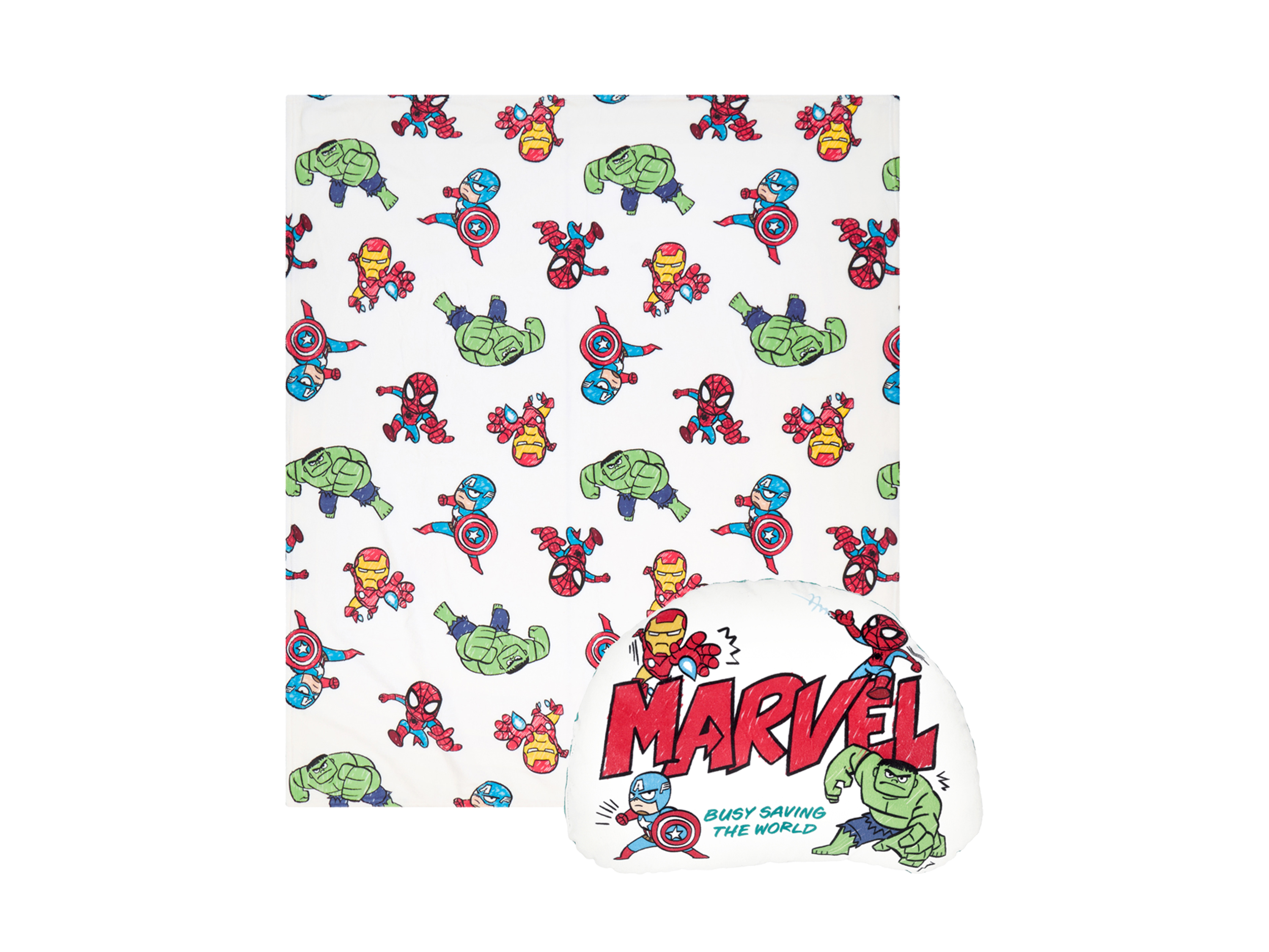 Kuscheldecke mit Formkissen, 130 x 150 cm (Marvel)""