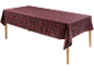 Tischdecke mit rot-grünem Karomuster, mit Goldfäden