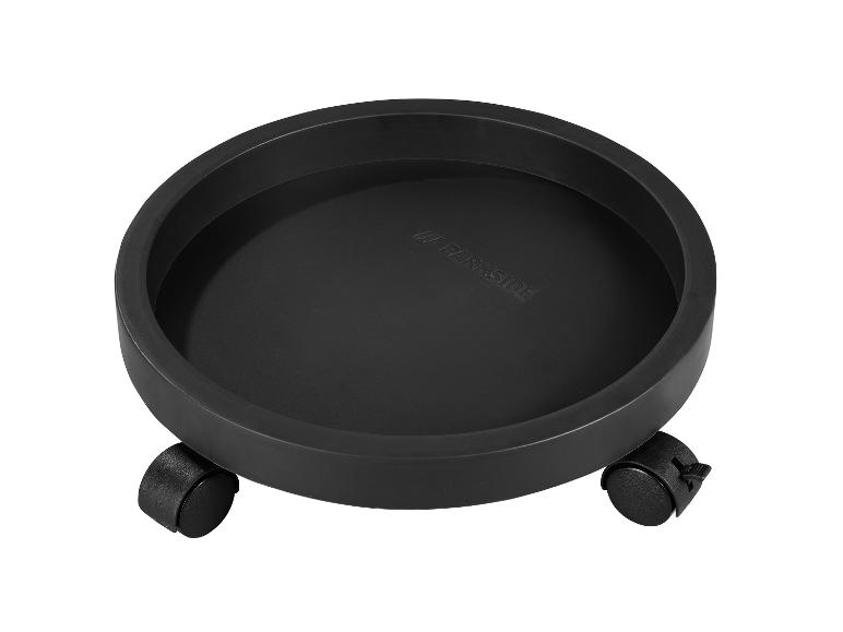 Parkside schwarze Rolluntersetzer für Blumentöpfe.