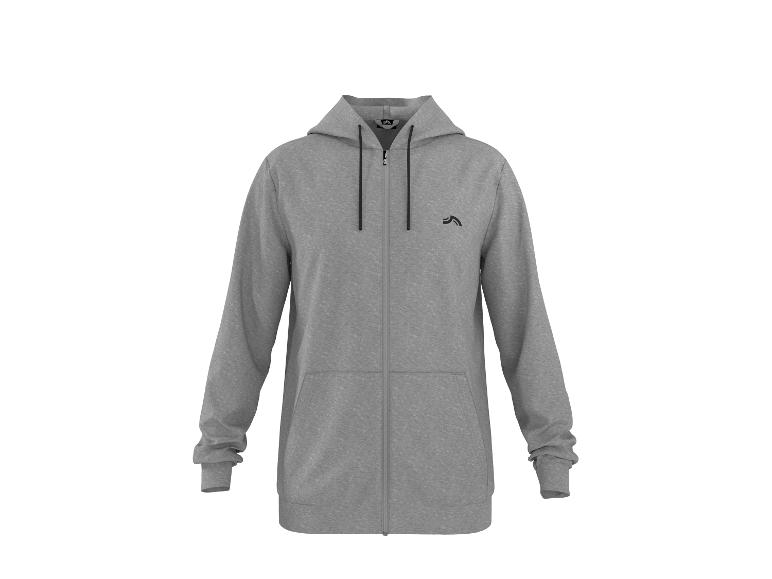 Grauer Kapuzenpullover mit Reißverschluss