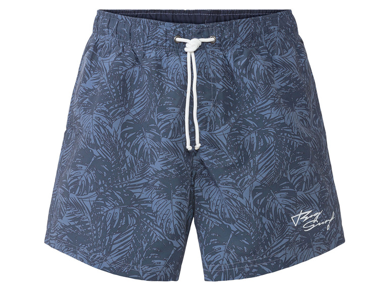 Blaue Badehose mit Palmblatt-Muster der Marke Big Star.