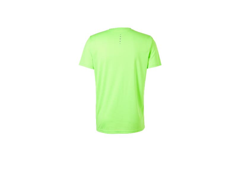 Rückseite eines neongrünen Sport-T-Shirts für Herren
