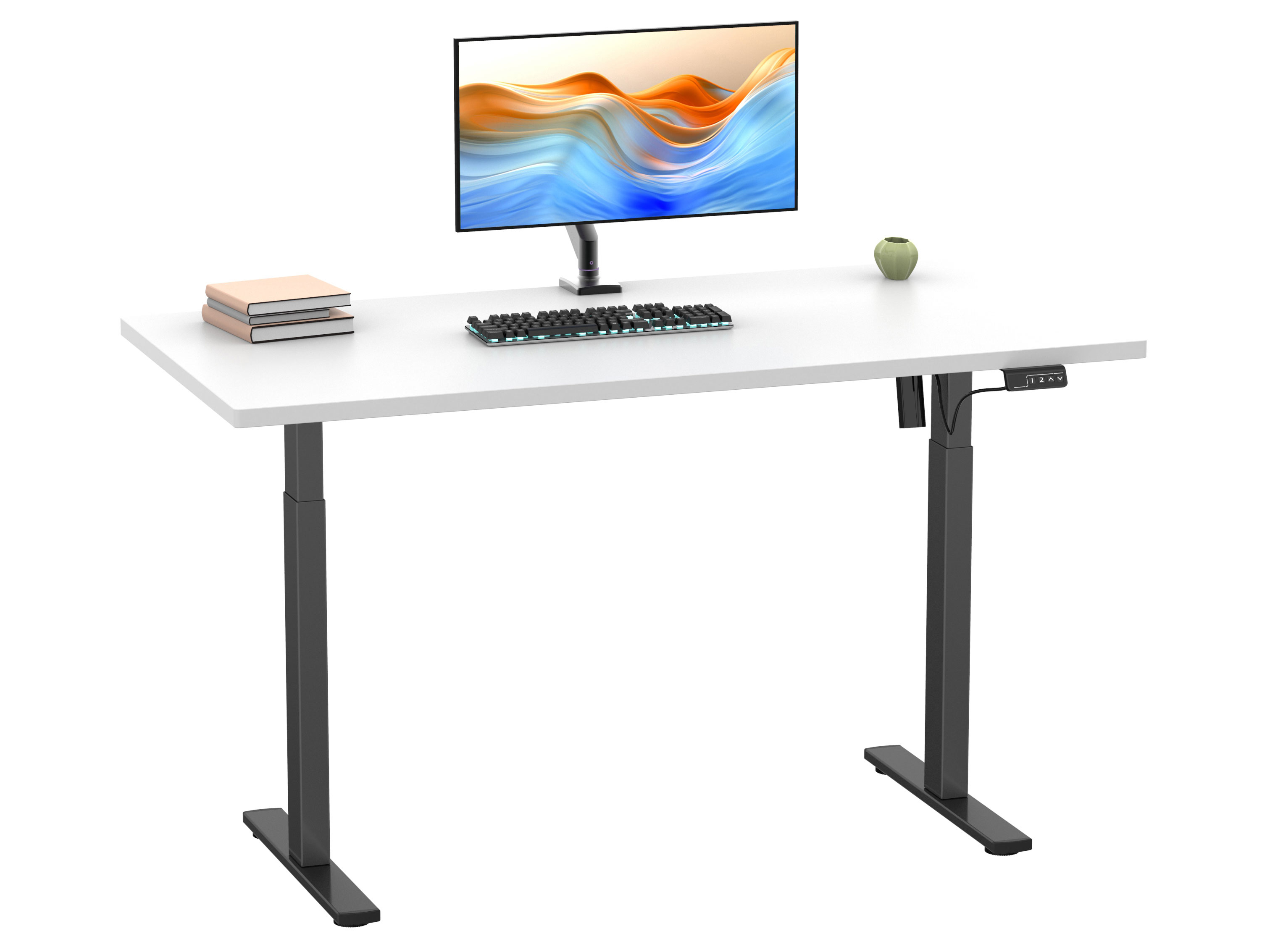 VCM Schreibtisch E-Lona (Weiß/schwarz, 140 x 50 cm) – Bild 3 von 4