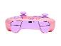 Rosa Gamecontroller mit Cartoon-Gesicht und lila Tasten.