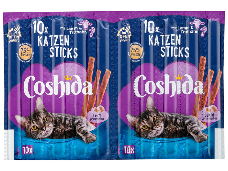 Gehe zu Vollbildansicht: COSHIDA Katzensticks mit Lamm & Truthahn, 10 x 50 g - Bild 2