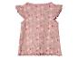 Rosa Baby-Top mit Blumenmuster und Rüschen.