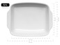 Weiße Backform mit Griffen, 3,1 Liter, 27x33 cm