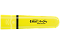 Gelber Textmarker mit strukturierter Grifffläche und schwarzem Text.