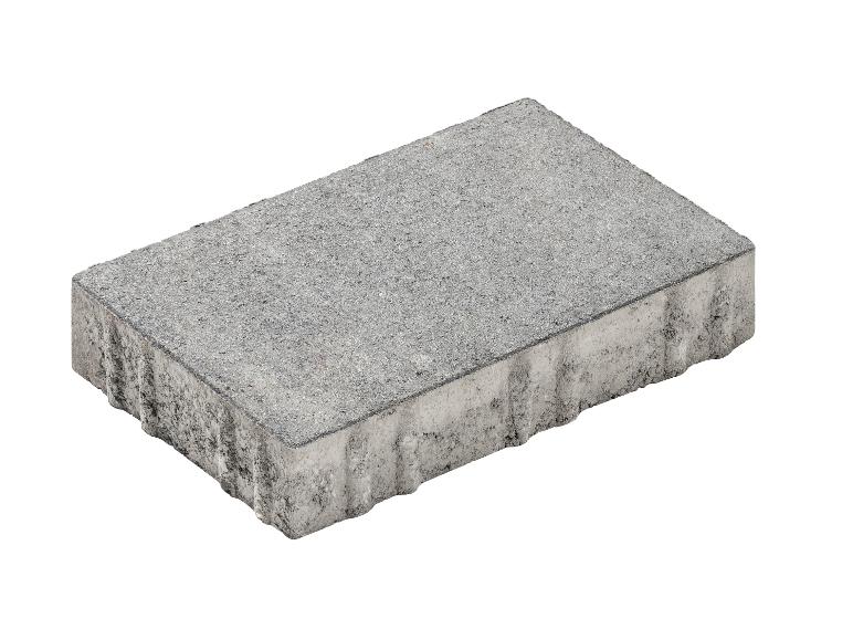 Rechteckiger grauer Betonpflasterstein