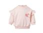 Rosa Baby-Sweatshirt mit Rüschen und Herz-Print.