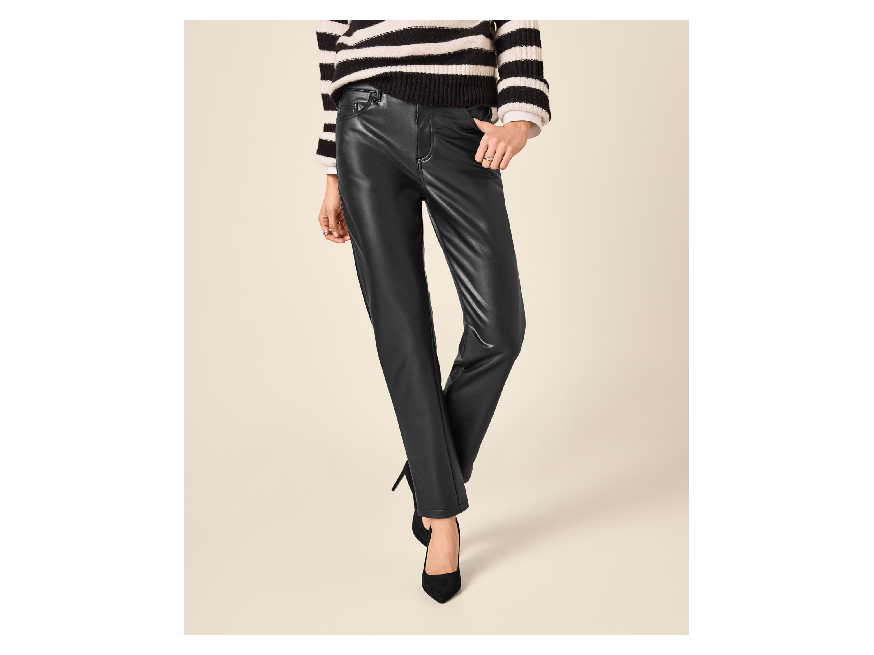 ESMARA® Damen Hose Slim Fit (Schwarz, 42) – Bild 2 von 4