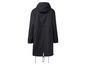 Eine schwarze Parka mit Kapuze.