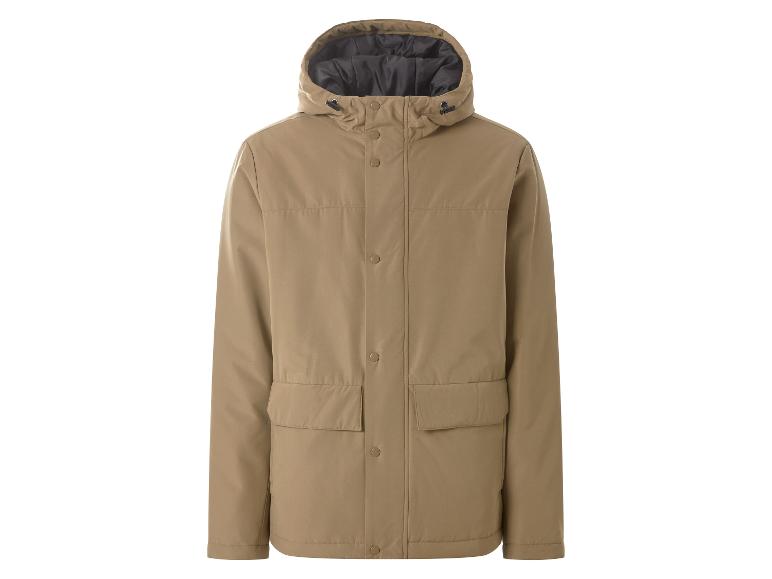 Herren-Kapuzenjacke in Beige mit Knöpfen und Taschen