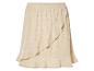 Beige Rock mit Rüschen, Eyelet-Stil.