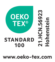 Textilsiegel STANDARD 100, Nummer 21.HCN.56923 Hohenstein, www.oeko-tex.com