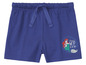 Blaue Shorts mit einem Bild von Arielle, der kleinen Meerjungfrau, mit dem Text 'I Believe in Me'.