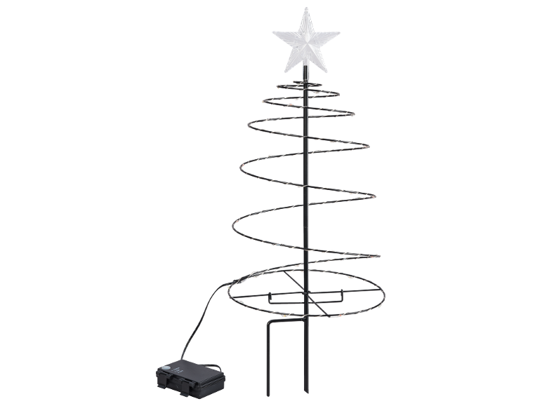 LED-Spiral-Weihnachtsbaum mit Sternspitze und Batteriefach