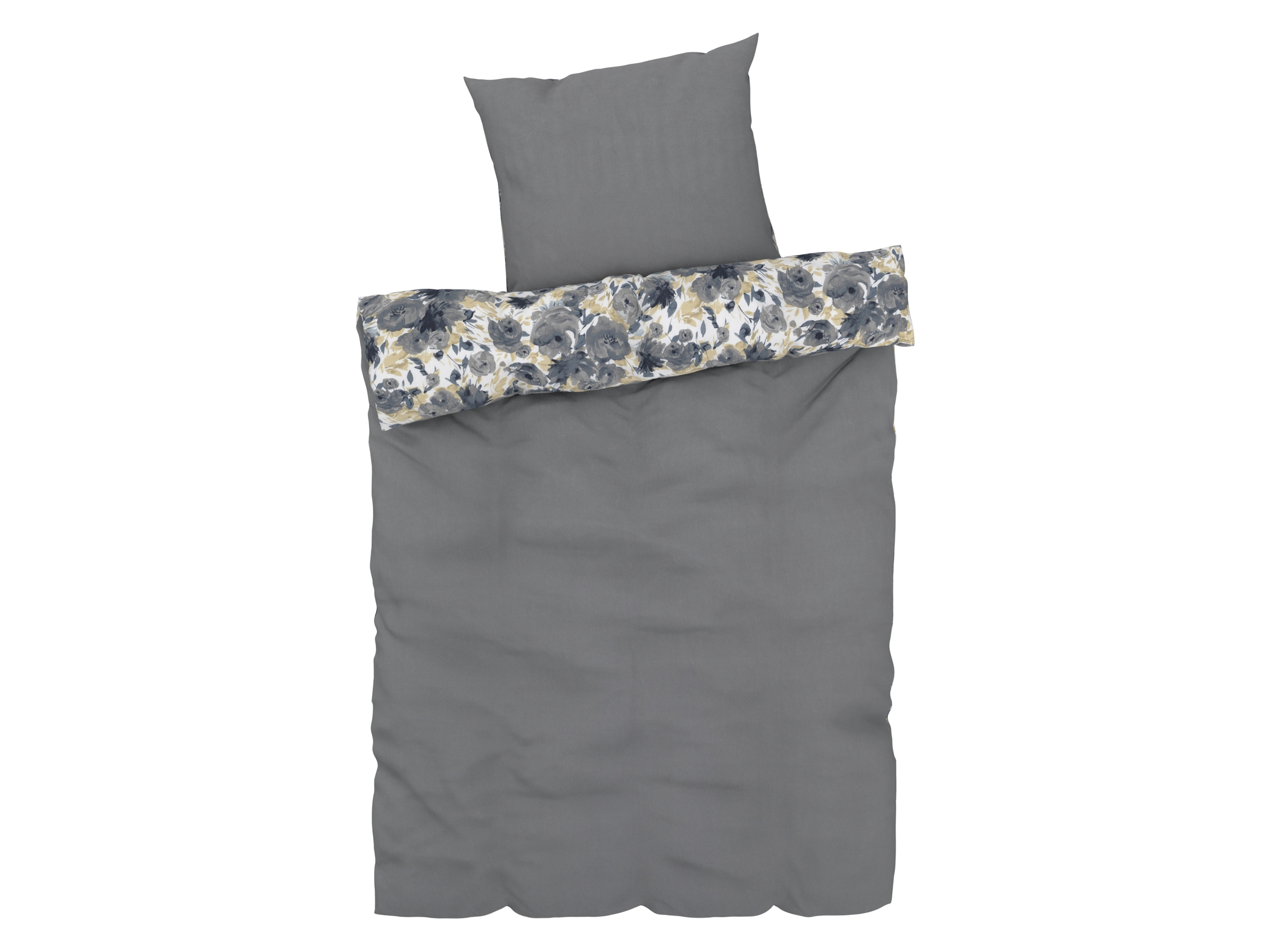 Thumbnail - LIVARNO home Bettwäsche CVC Renforcé, 135 x 200 cm (Achtung LV OSDE) (Blumen/weiß/blau)