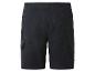 Schwarze Arbeitsshorts mit Taschen und Nahtdetails, Rückansicht.