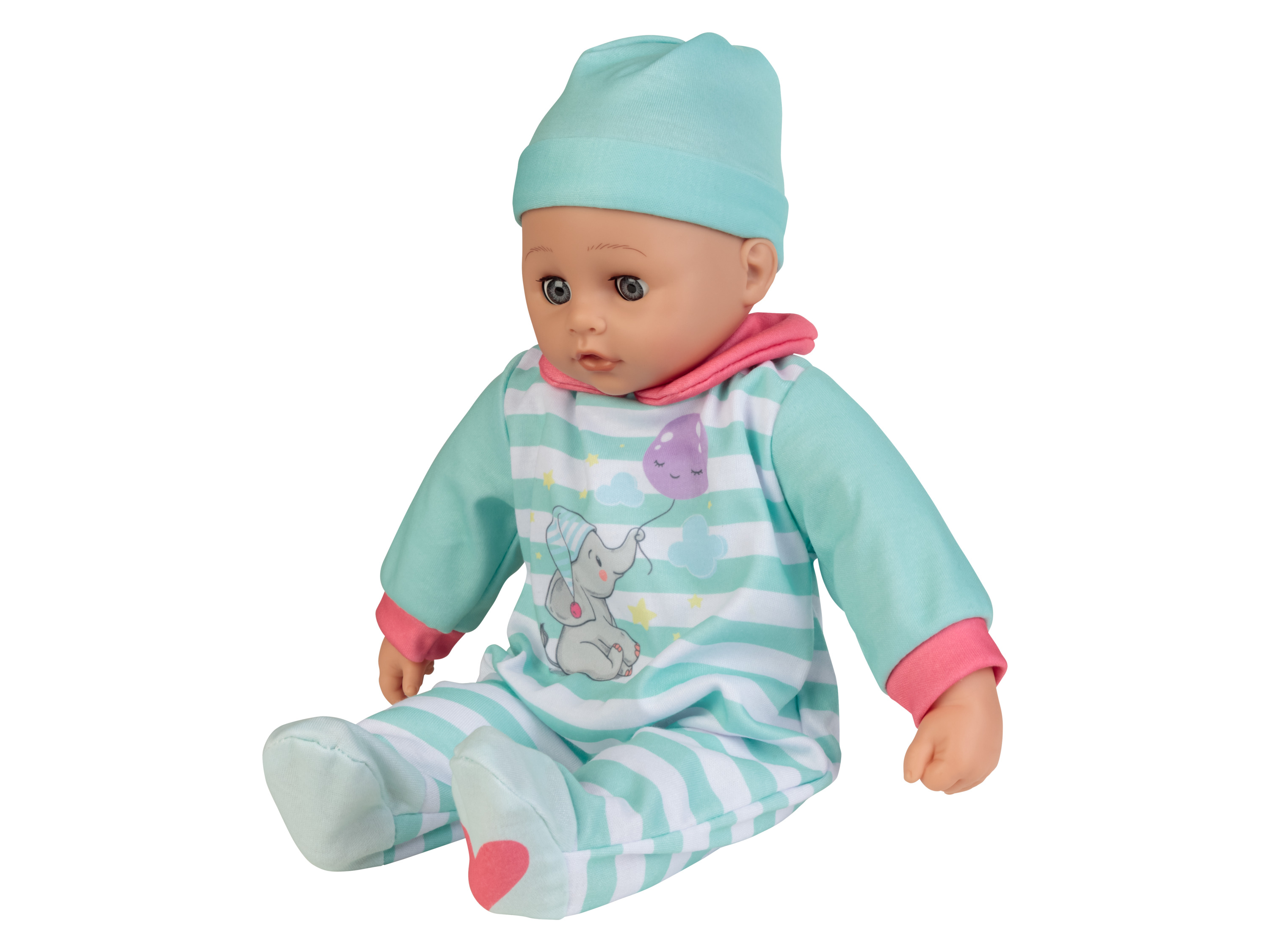 Thumbnail - Playtive Babypuppe Kim mit Sound 38cm (Türkis)