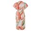 Midi-Kleid mit korallenfarbenem und hellgrünem Blumenmuster.