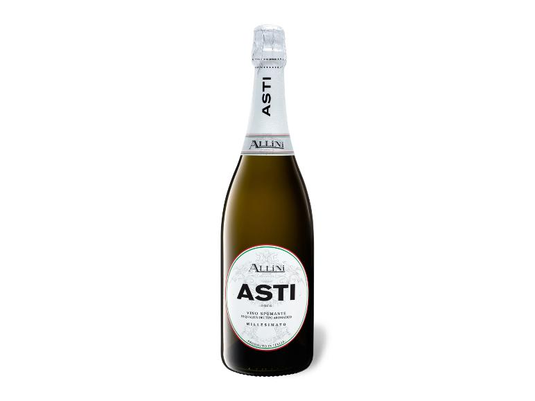 Flasche Sekt mit weißem Etikett und Text
