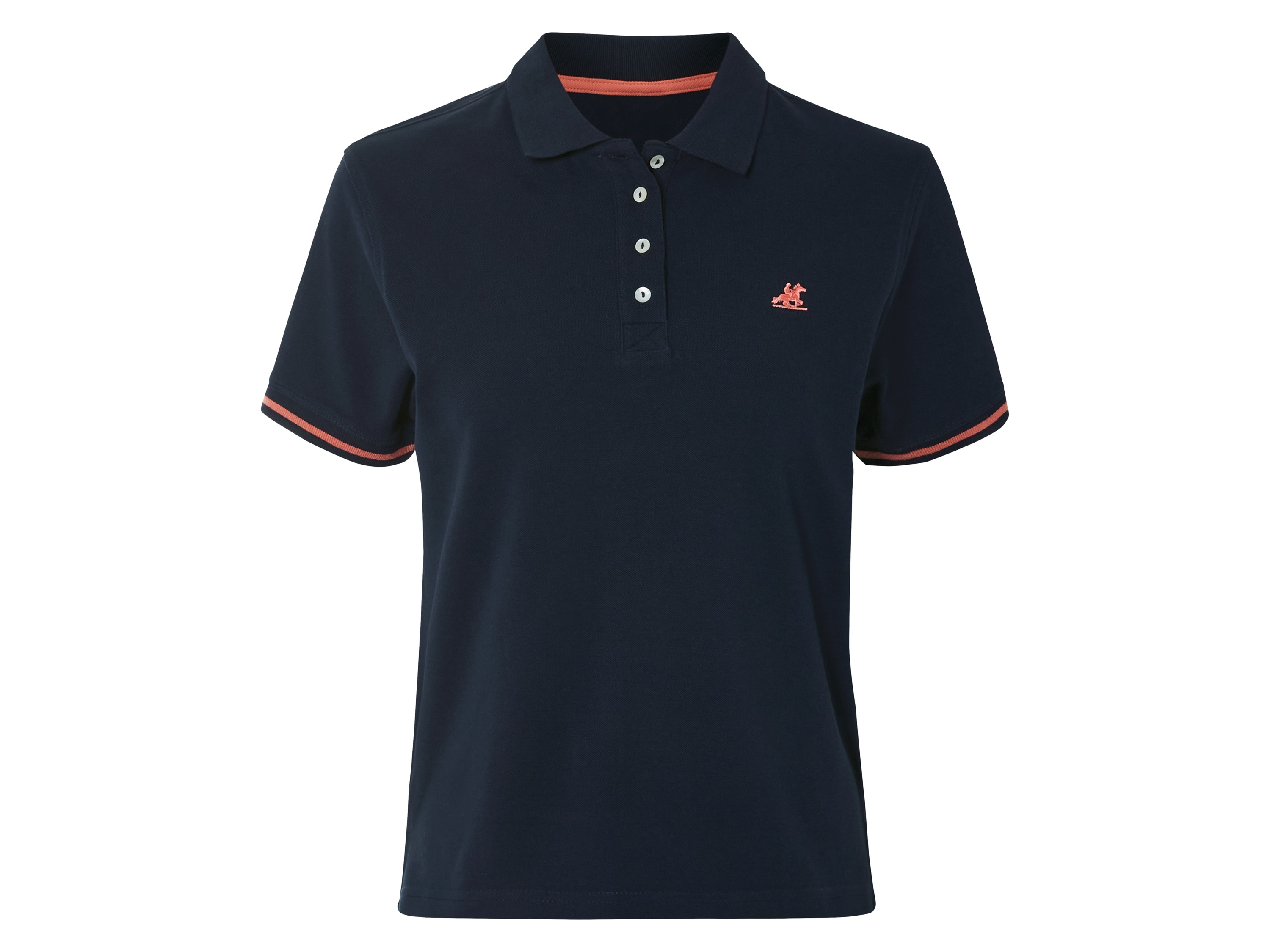 esmara® Damen Poloshirt (Navy, M (40/42))““ | navy Muster: – Detail: Polokragen und Knopfleiste, Logo-Stickerei auf der Brust Schnitt: mit verlängerter Rückseite und Seitenschlitzen Ausschnitt: – Multipack: – Material: Baumwolle Pflegehinweis: waschen bei max. 40 °C nicht bleichen nicht im Wäschetrockner trocknen bügeln bis 150 °C Stufe 2. Dampfbügeleisen kann verwendet werden nicht trockenreinigen Größe: XS 32/34 – L 44/46 Meine Lidl-Größe – so einfach gehts Deine Größe findest du in der Lidl-Größentabelle . Oeko-Tex® Standard 100 Geprüft auf Schadstoffe Zertifizierungsnummer: 21.Hbd.76141 Hohenstein Htti Standard 100 by Oeko-Tex® ist die weltweit bekannteste, unabhängige Zertifizierung schadstoffgeprüfter Textil- und Lederprodukte aller Art – vom Garn und den Stoffen bis hin zum gebrauchsfertigen Artikel. Das Label bestätigt