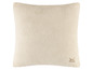 Ein cremefarbenes Kissen der Marke 'Savoir Vivre' mit einer weichen, plüschigen Textur.