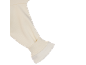 Detail des elastischen Bündchens eines weichen beigen Sweatshirts.