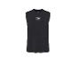 Schwarzes ärmelloses T-Shirt mit „SUMMER VIBES OCEAN RIDE LOST IN PARADISE“-Aufdruck und Palme