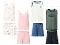 Kinder-Sommerpyjama-Sets mit Tanktops und Shorts.