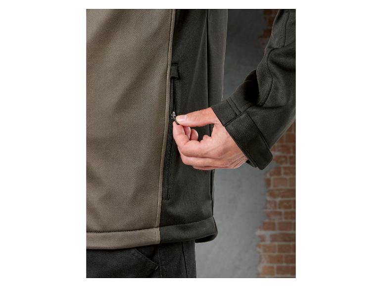 Zweifarbige Softshelljacke mit seitlichem Reißverschluss