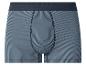 Herren-Boxershorts gestreift in Blau und Schwarz mit dunkelblauem Bund.