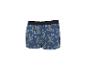 Marineblaue Boxershorts mit Ananas- und Palmenmuster.