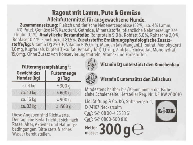 Gehe zu Vollbildansicht: ORLANDO Hundevollnahrung Herzhaftes Ragout mit Pute, Lamm & Gemüse, 21 x 300 g - Bild 4