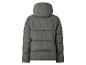 Gesteppte Daunenjacke mit Kapuze in Khaki, Rückansicht.